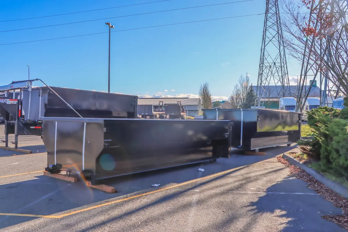 Roll-off dumpster ready for waste disposal at job site for Roofing Dumpster Rental in Deerfield